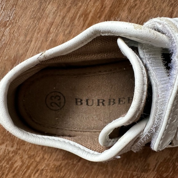 Authentic Check Cotton Burberry Baby shoes sneakers Unisex Size 23 - Picture 5 of 7